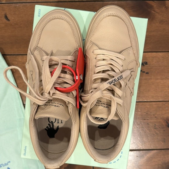 Off-White Low Vulcanized Calf Leather Sneakers in Sand - Picture 13 of 16